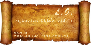 Lejbovics Oktávián névjegykártya